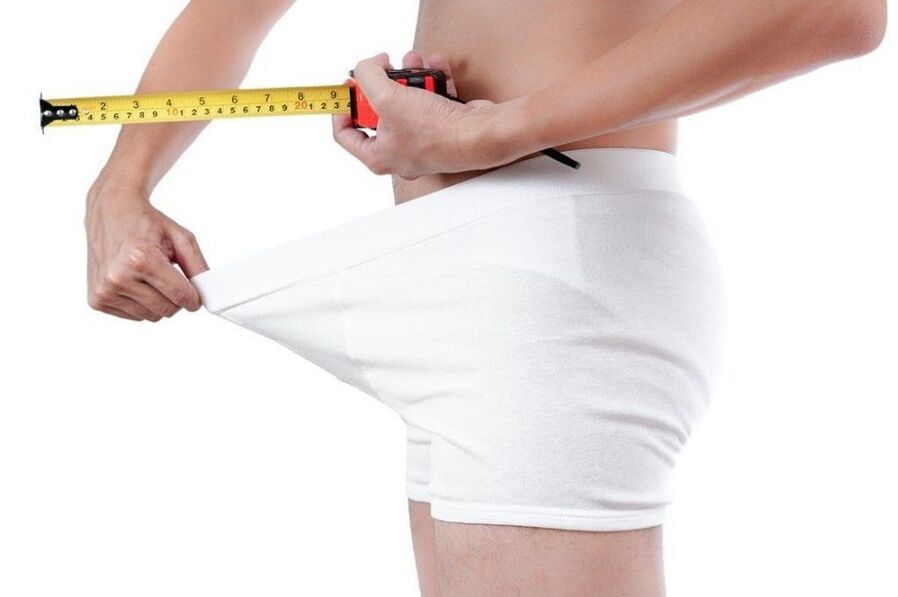 вымярэнне пеніса перад практыкаваннямі па павелічэнні